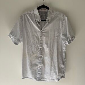 Ted Baker London Light Blue Short Sleeve Button Down Shirt Size L cotton